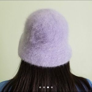 Purple angora bucket hat 90s
